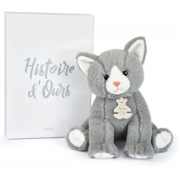 peluche histoire d’ours chat gris